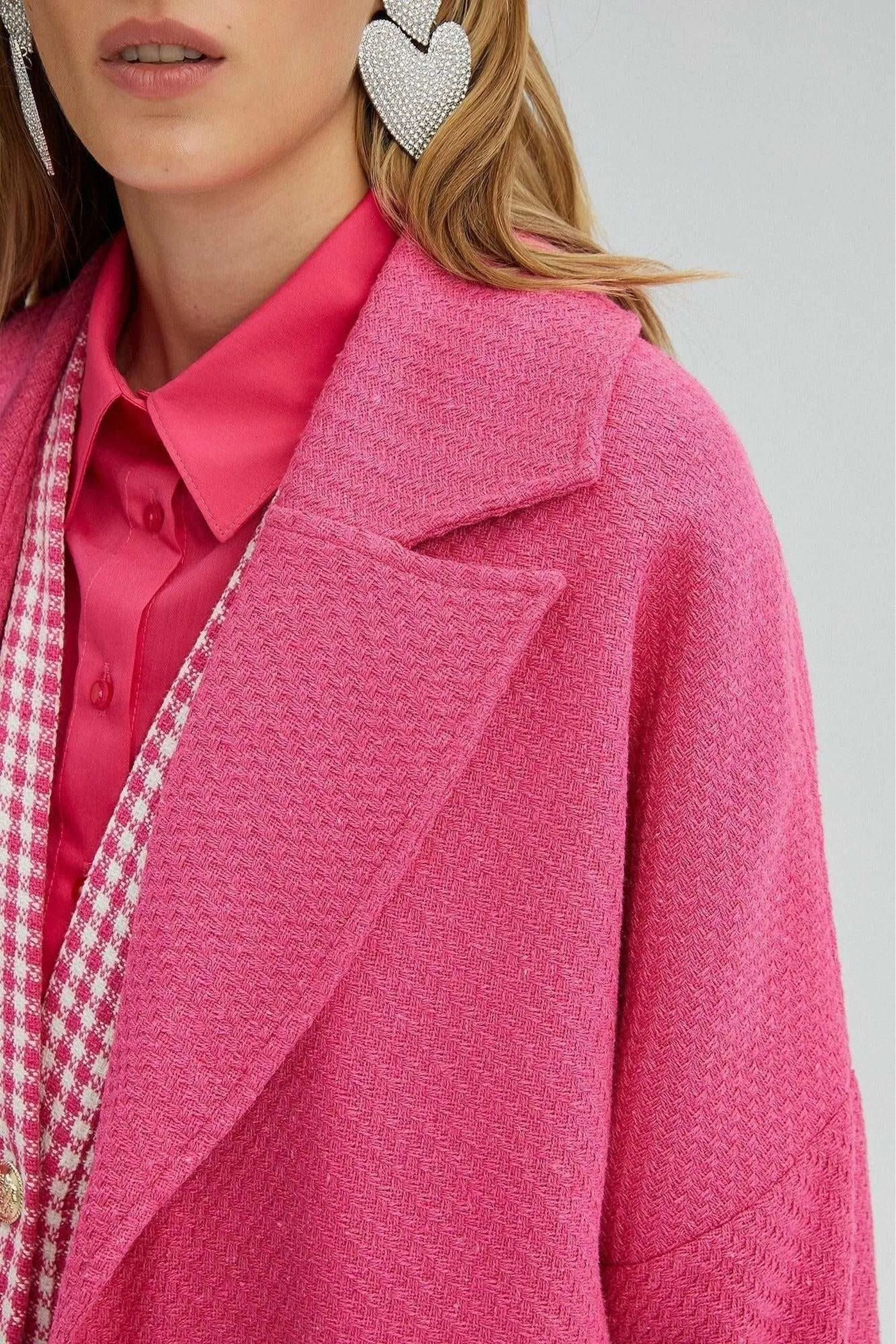 Ladies Nina Tweeted Coat in Pink