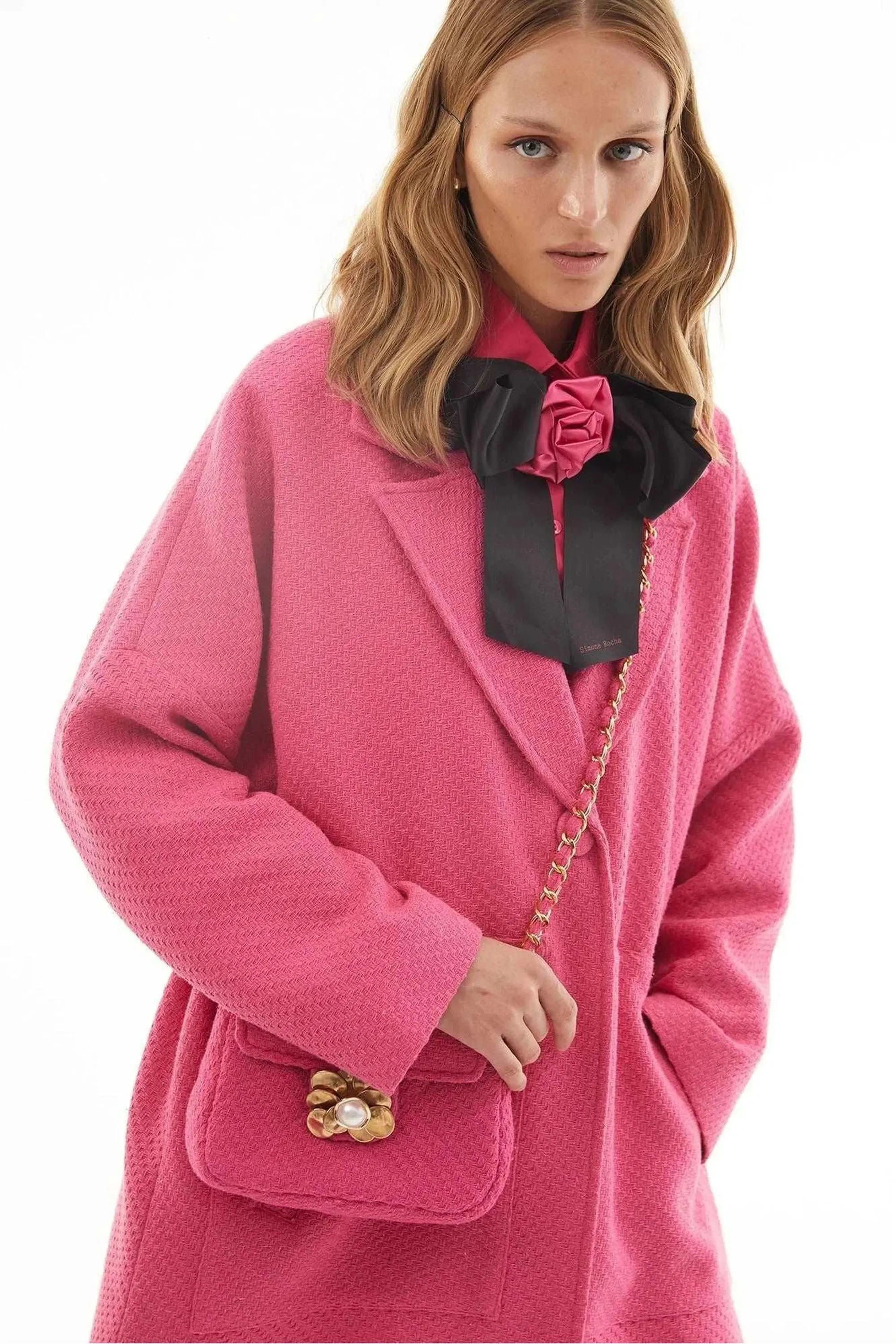 Ladies Nina Tweeted Coat in Pink