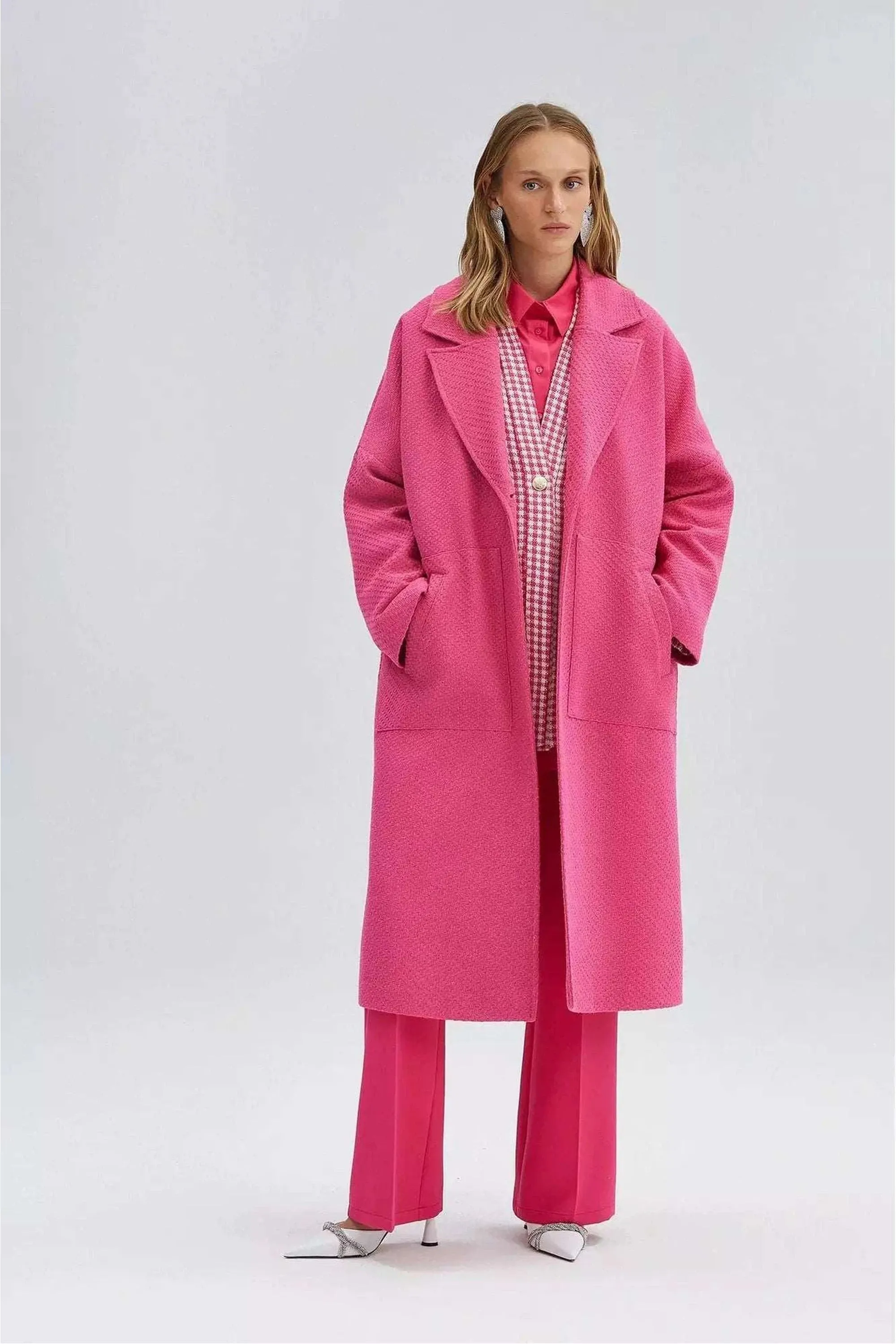 Ladies Nina Tweeted Coat in Pink