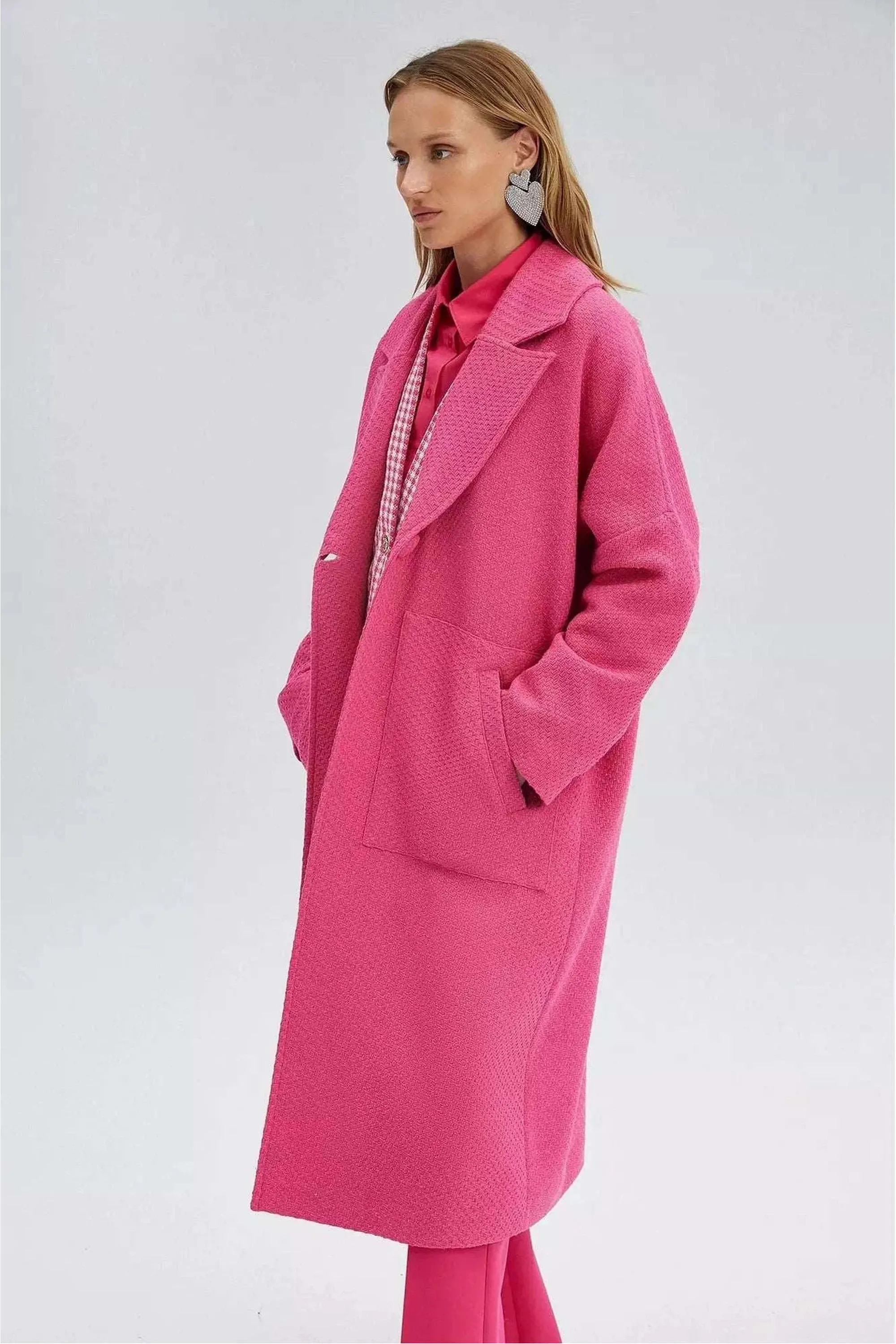 Ladies Nina Tweeted Coat in Pink