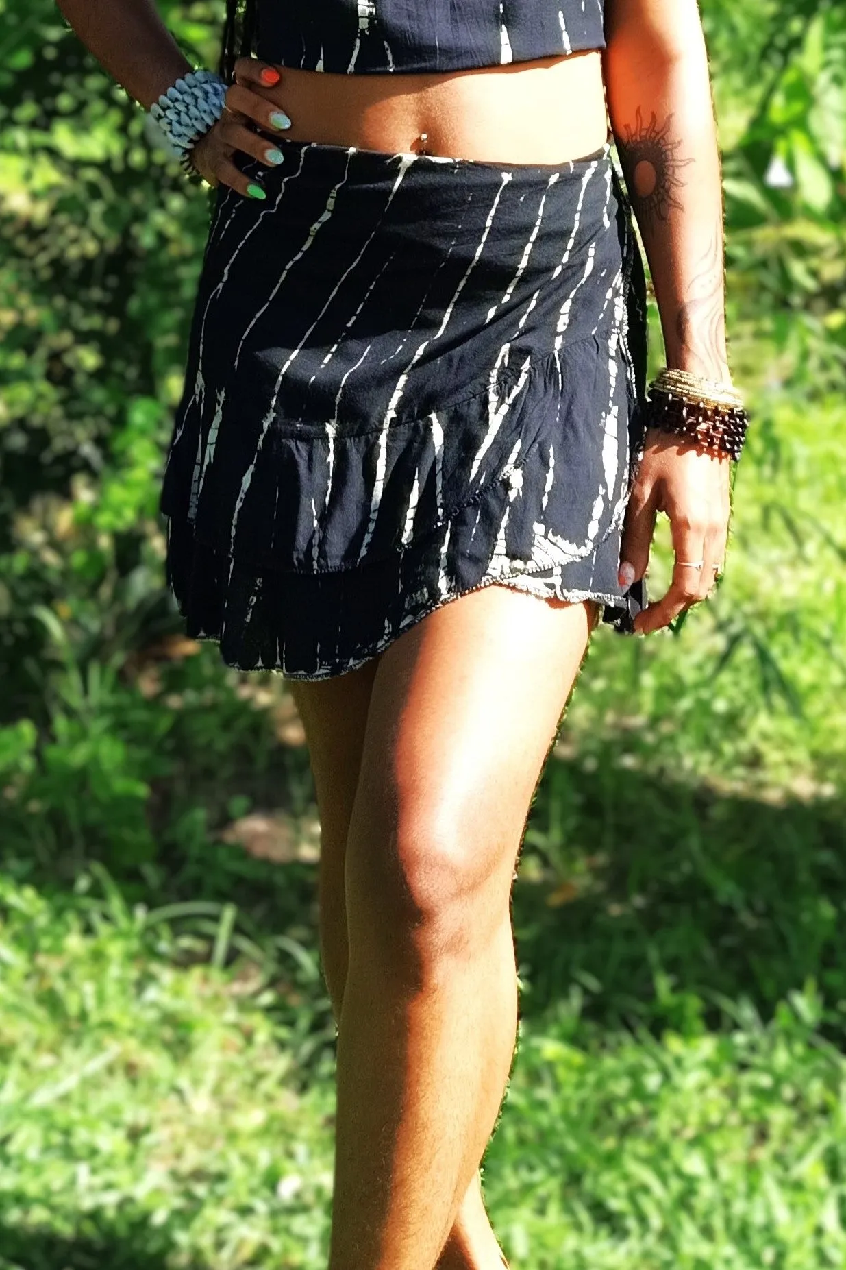 Lightning Tie Dye Wrap Skirt