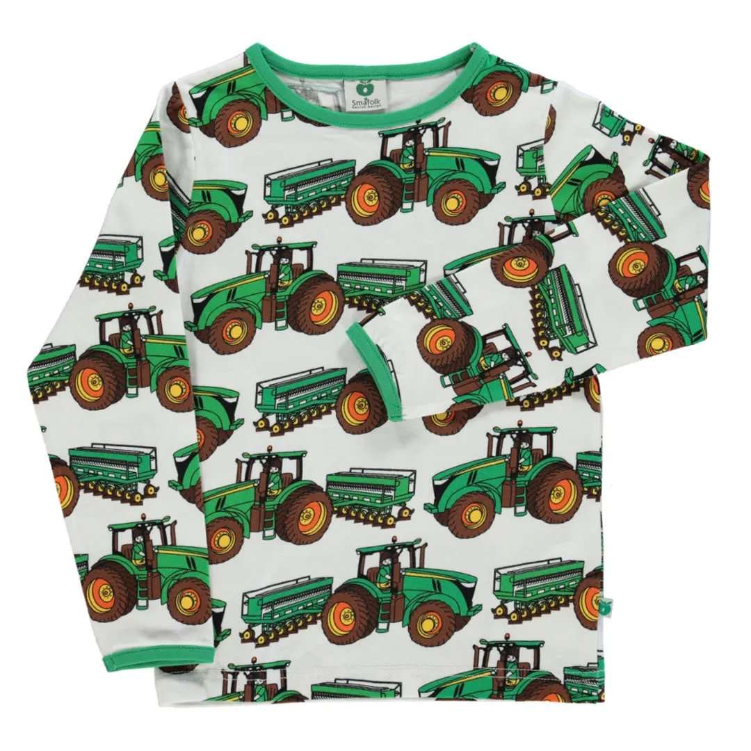 Long-sleeved top with tractors