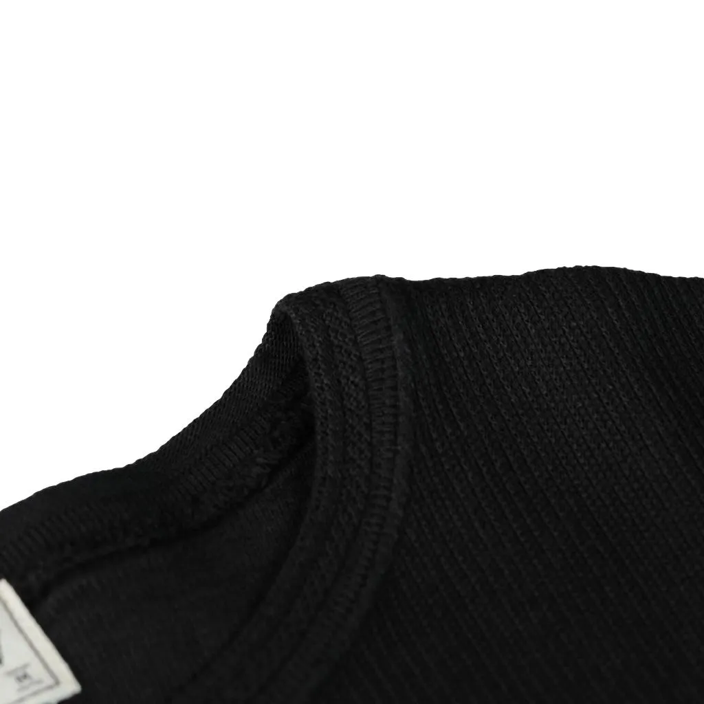 Loop & Weft Classic Royal Rib Knit Crewneck Thermal (Black)