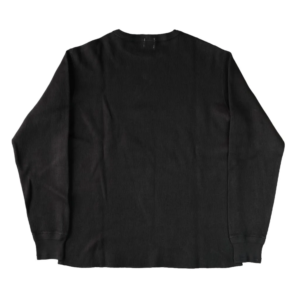 Loop & Weft Classic Royal Rib Knit Crewneck Thermal (Black)