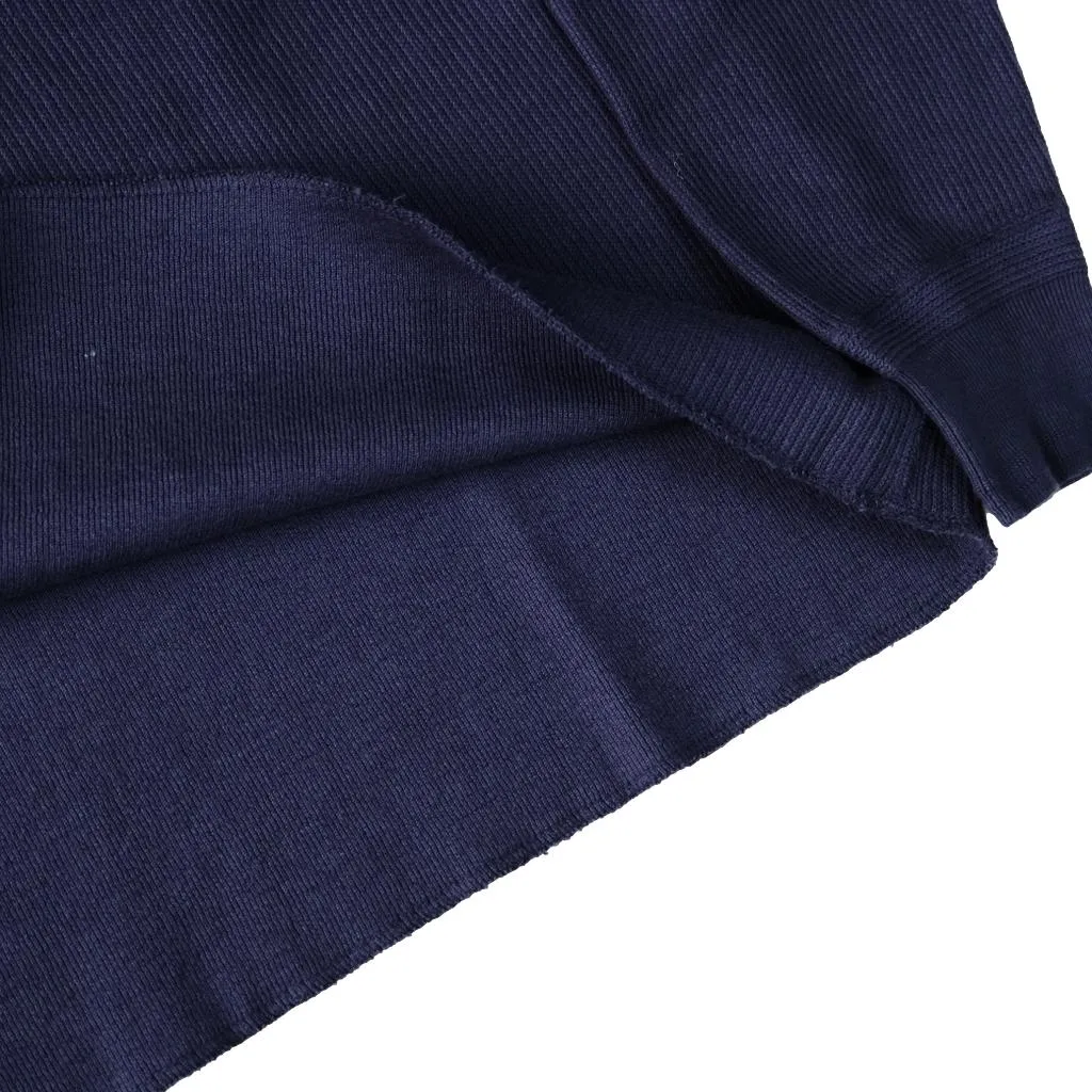 Loop & Weft Classic Royal Rib Knit Thermal Henley (Navy)