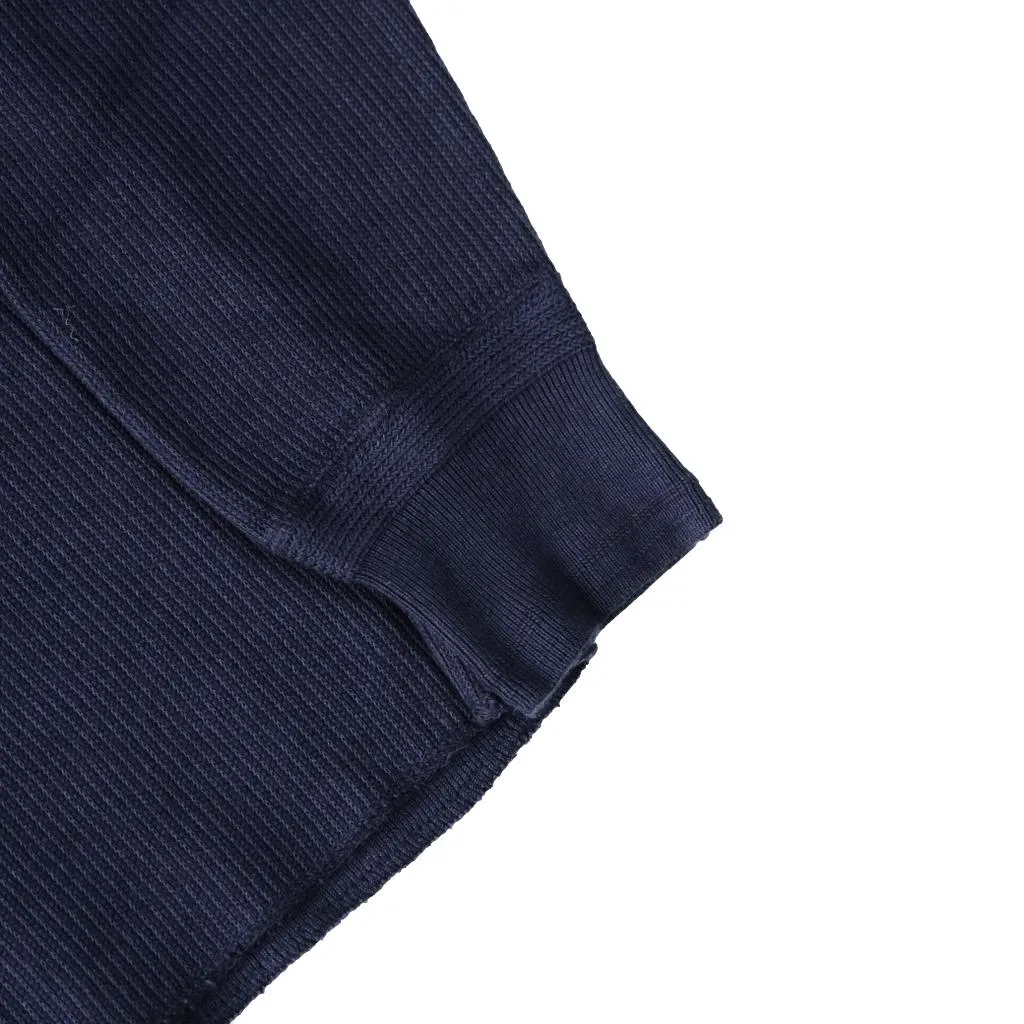 Loop & Weft Classic Royal Rib Knit Thermal Henley (Navy)