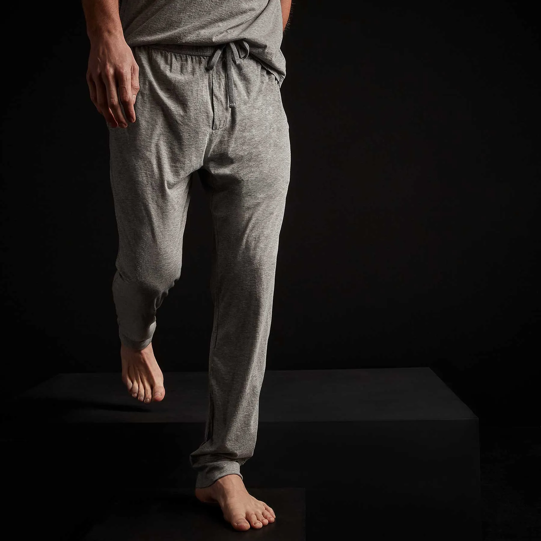 Luxe Lotus Jersey Tapered Lounge Pant - Heather Grey