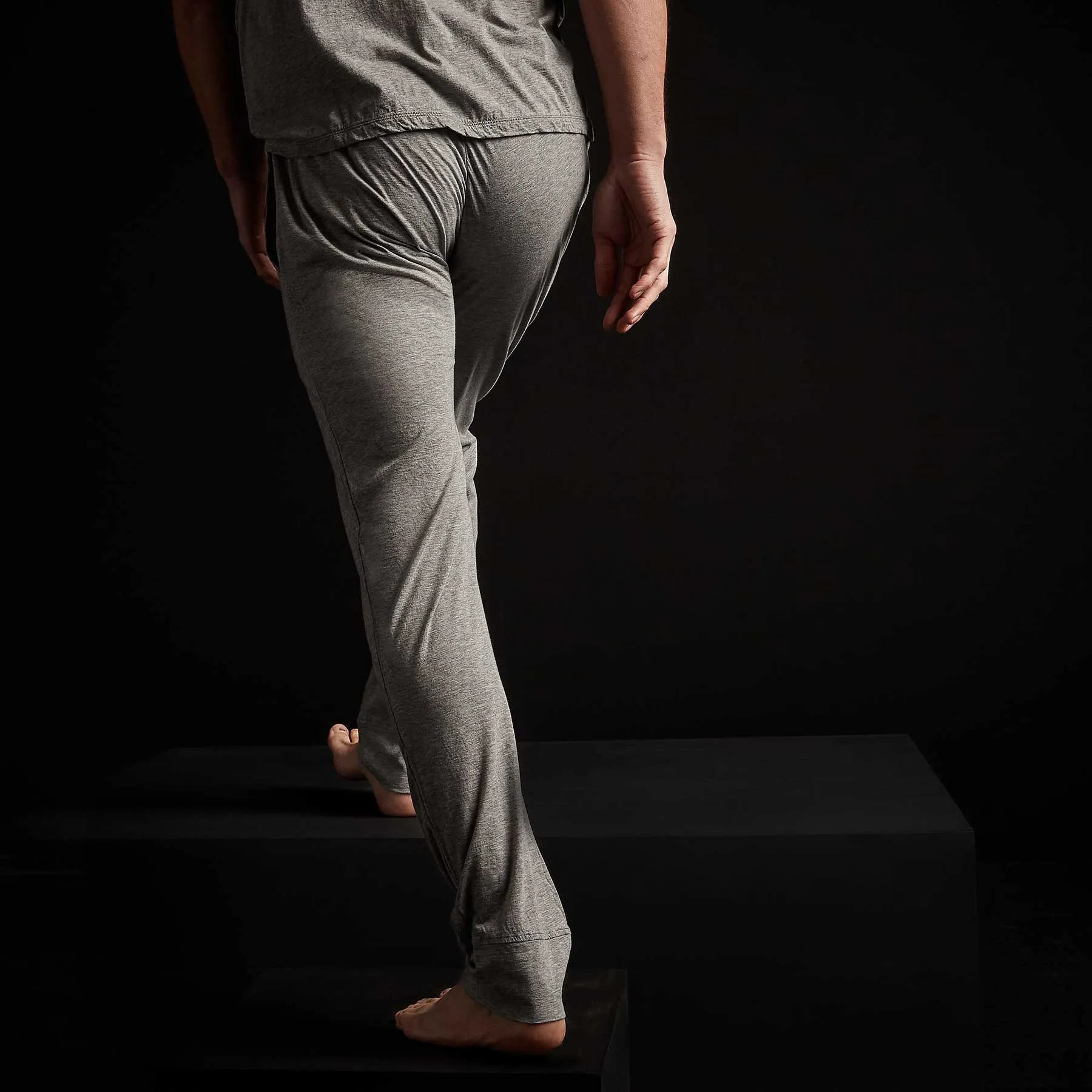 Luxe Lotus Jersey Tapered Lounge Pant - Heather Grey