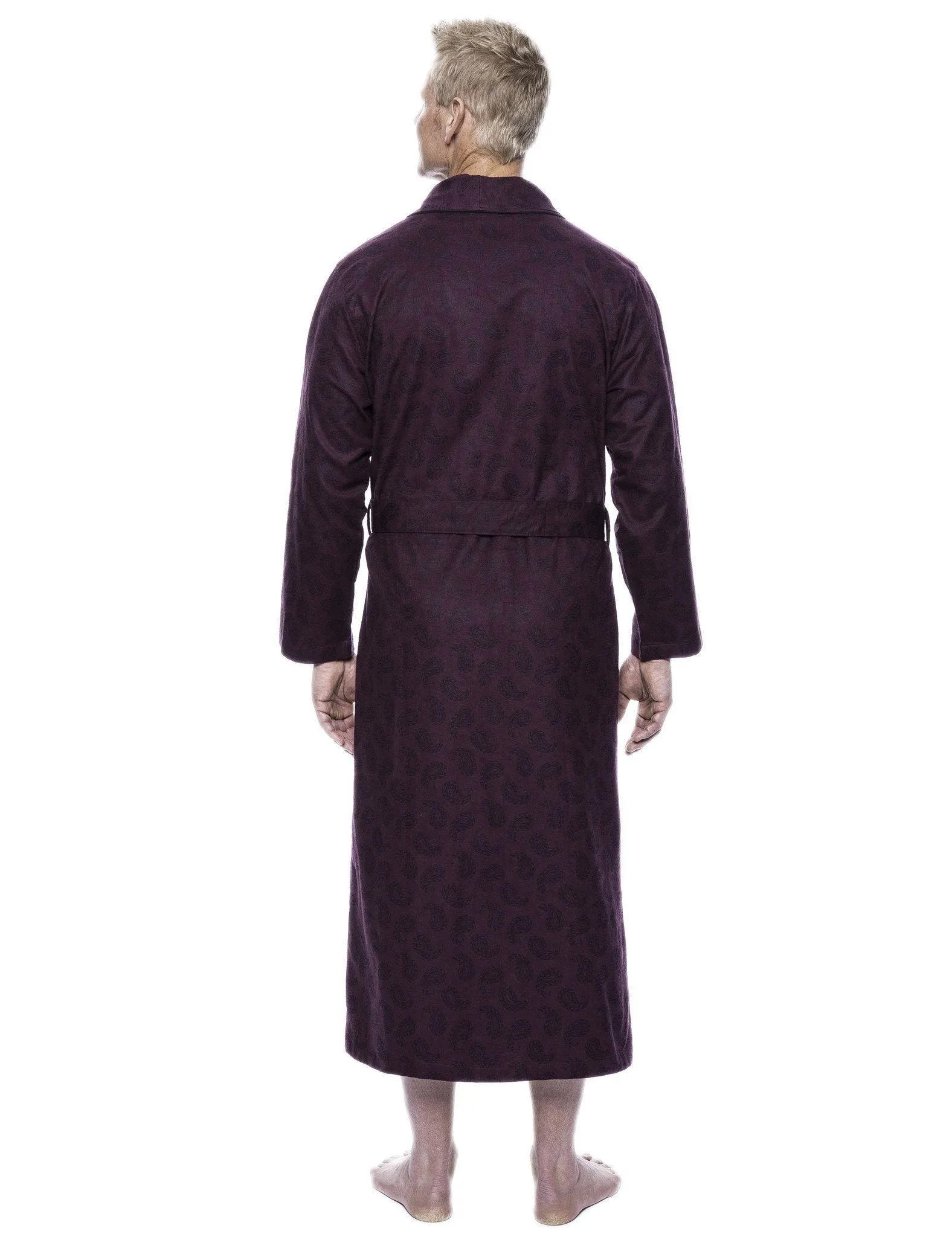 Men's 100% Cotton Thick Flannel Long Robe