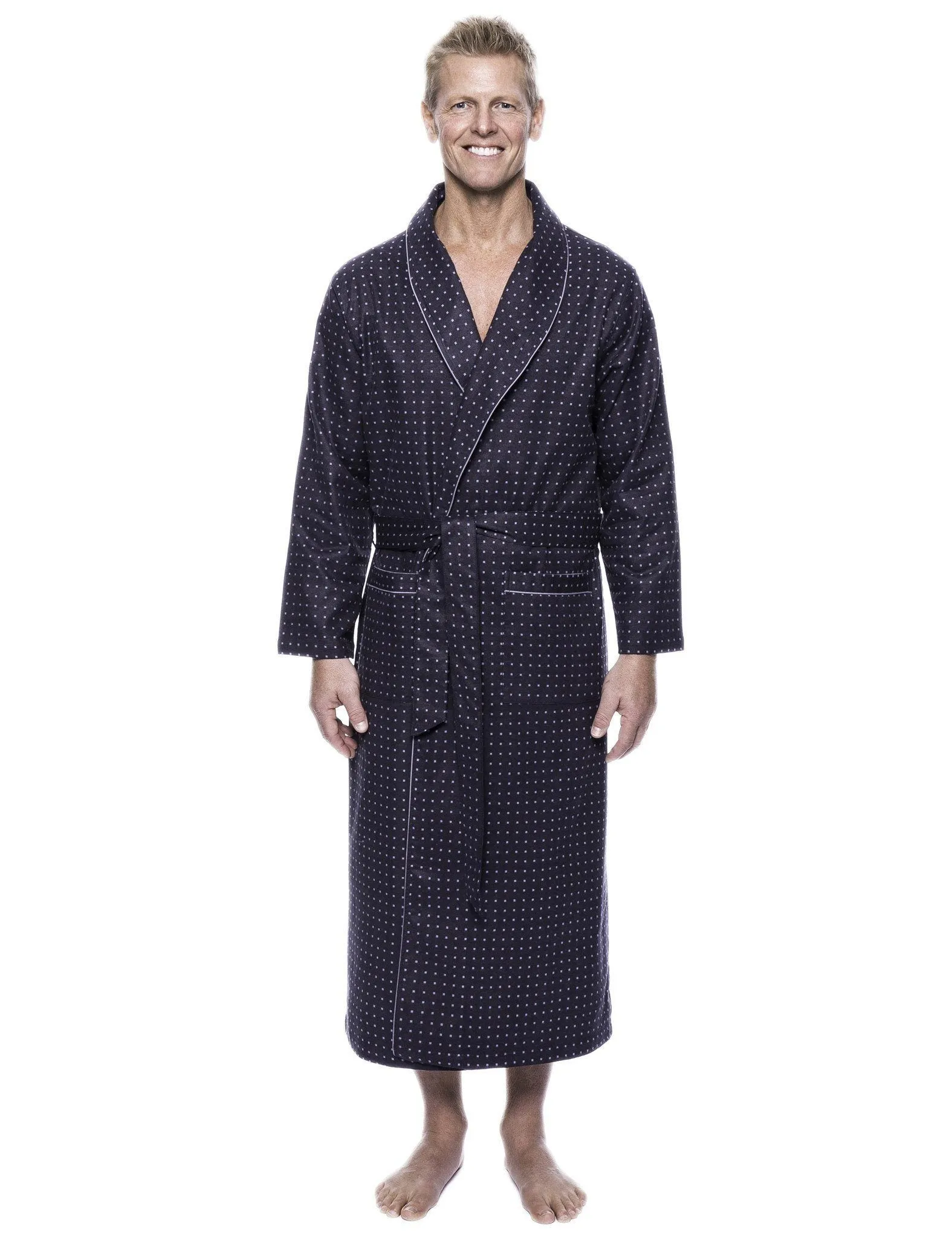 Men's 100% Cotton Thick Flannel Long Robe