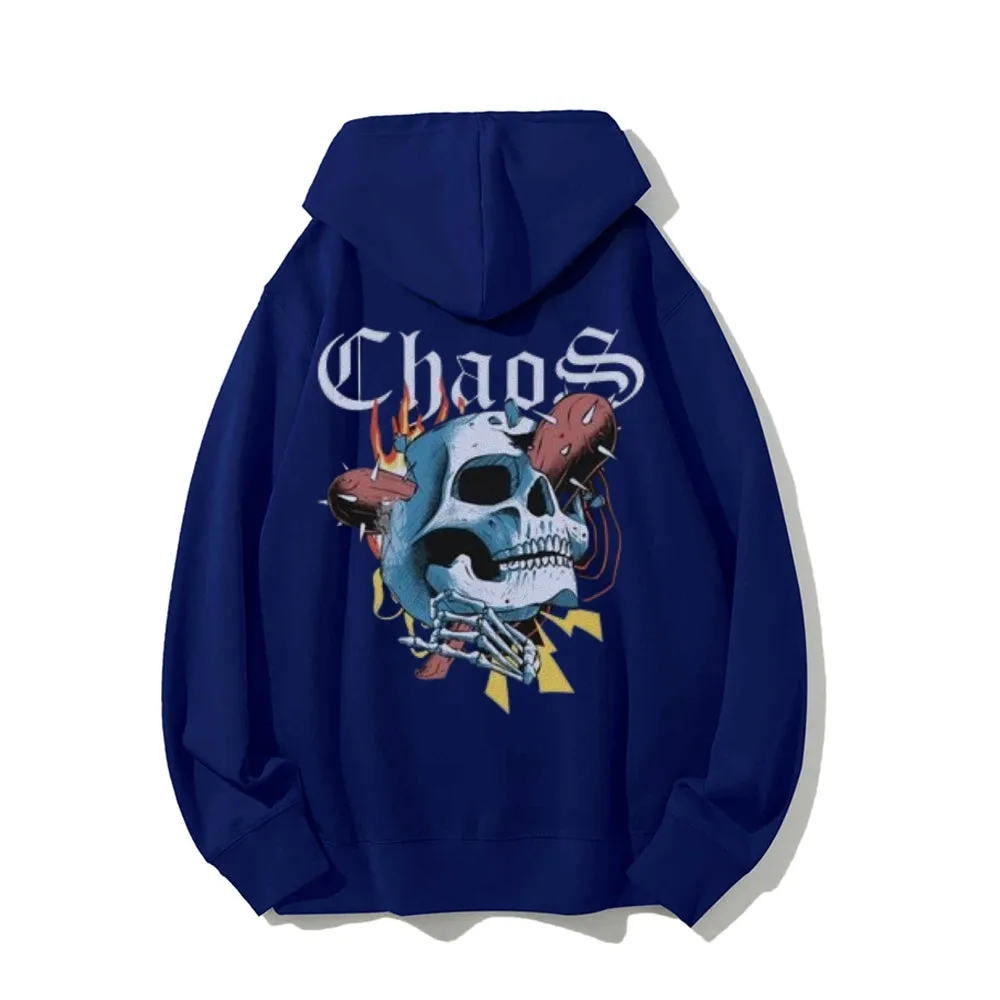 Mens Choas Skull Graphic Hoodies