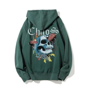 Mens Choas Skull Graphic Hoodies