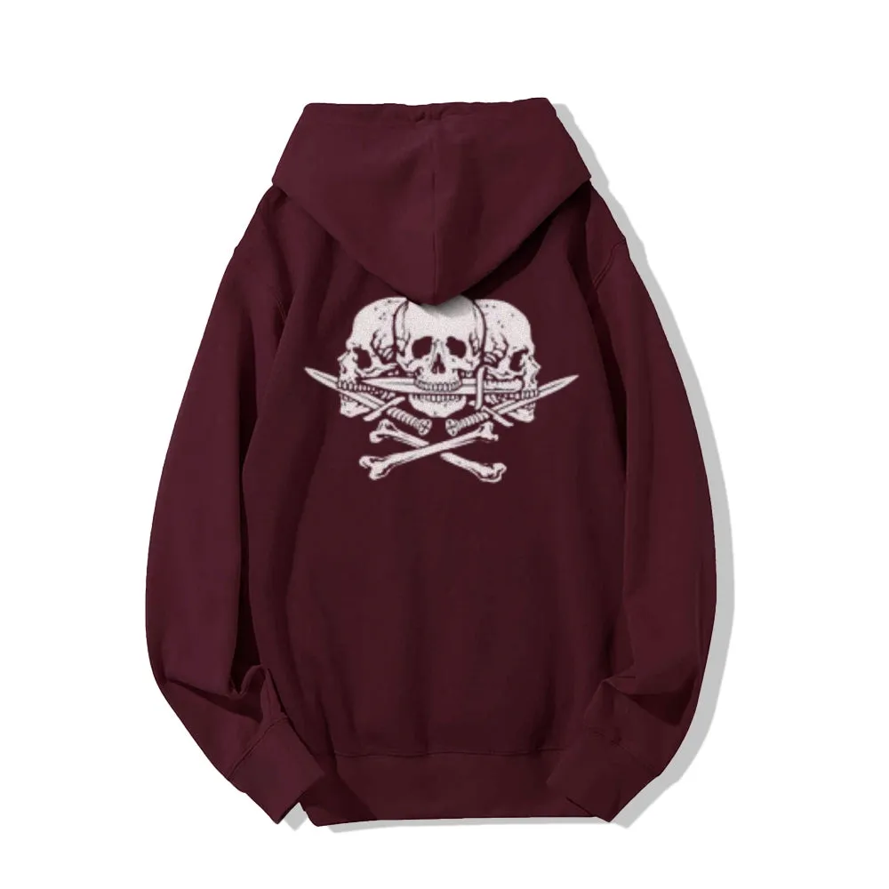 Mens Skull and Crossbones Graphic Hoodies