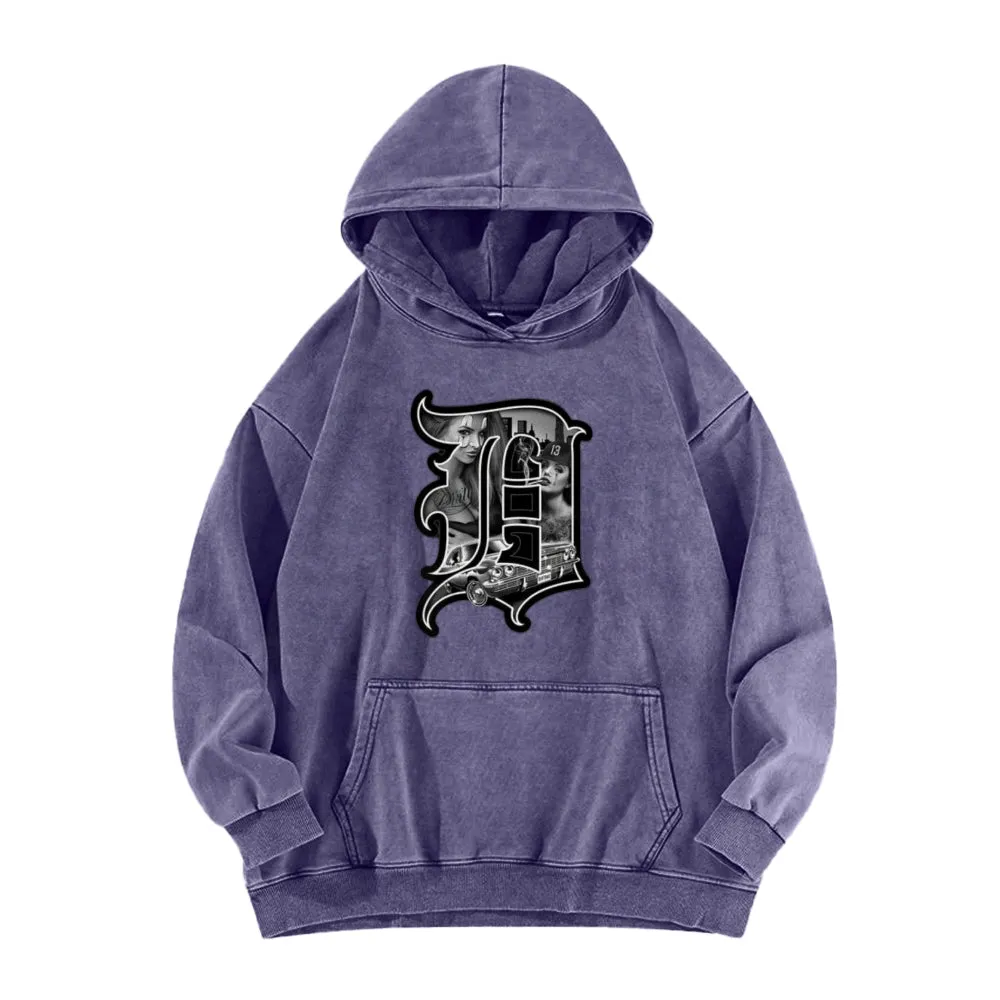 Mens Vintage Gothic Letter Print Hoodies