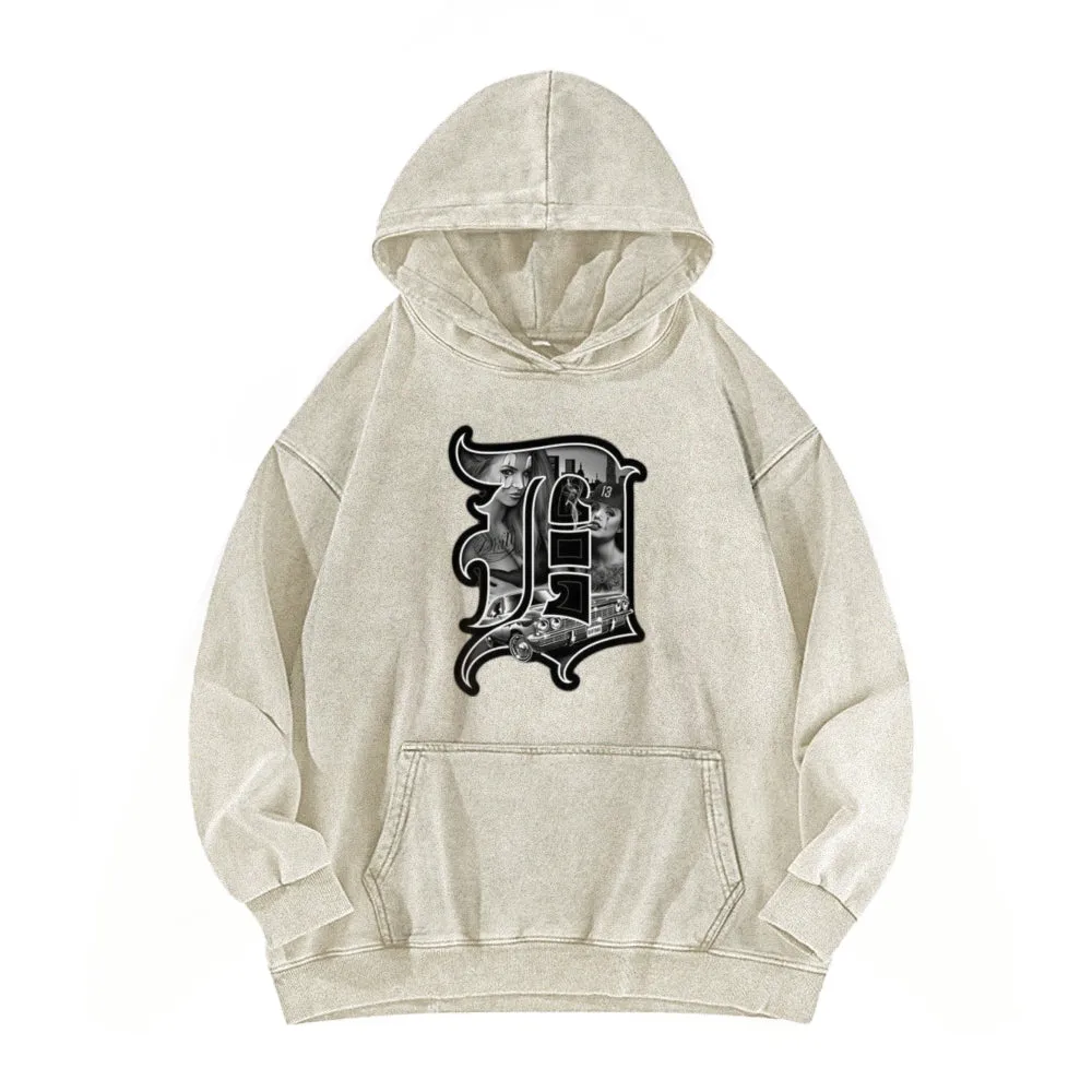 Mens Vintage Gothic Letter Print Hoodies