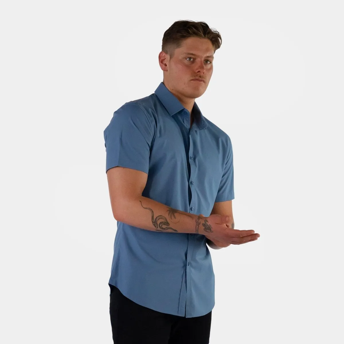 Mint Performance Short Sleeve Shirt - Sea Blue