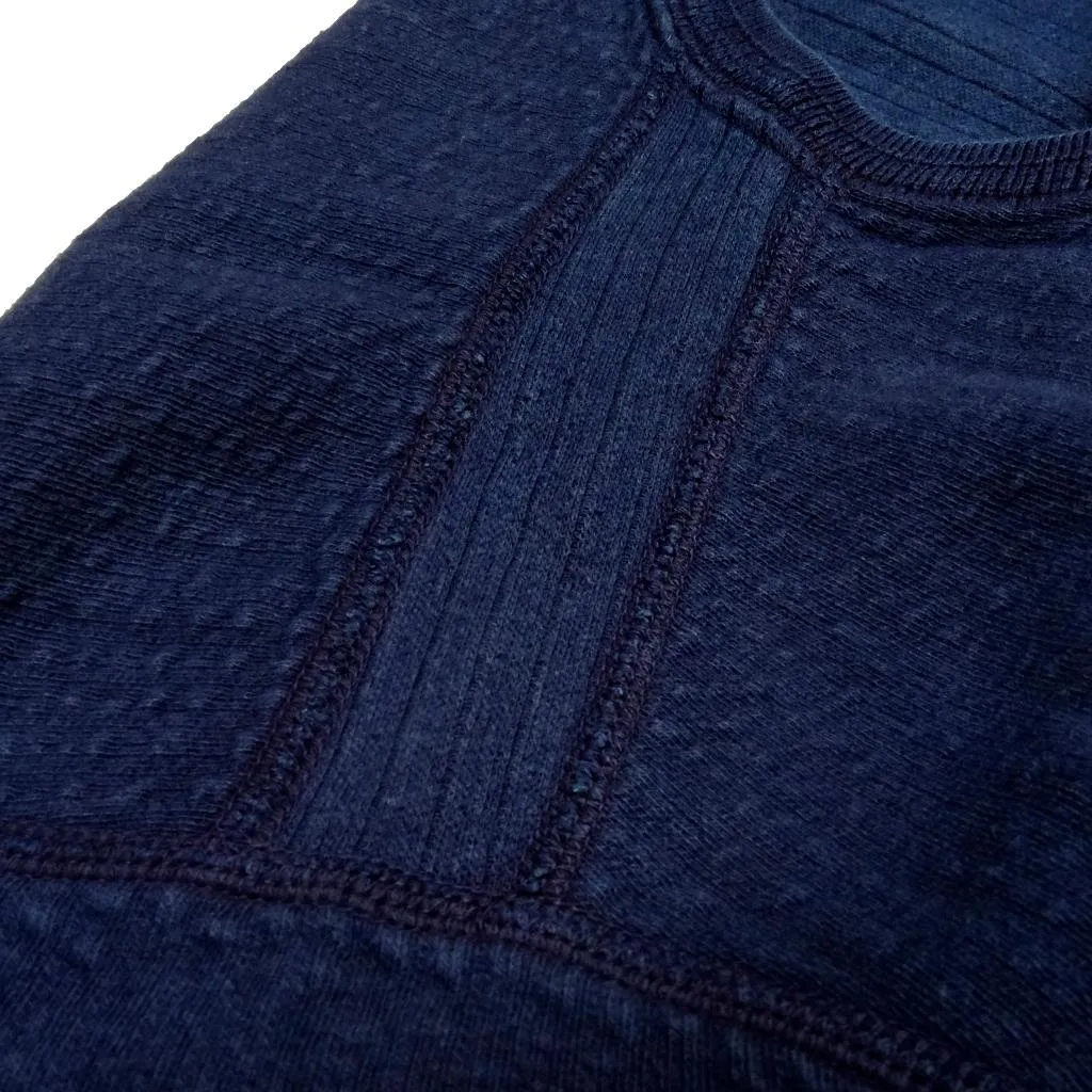 OD LW Indigo Dyed Double Face Jacquard Thermal Henley