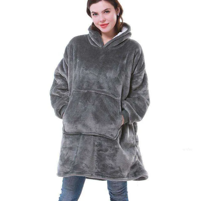 Oversized Blanket Hoodie with Sleeves