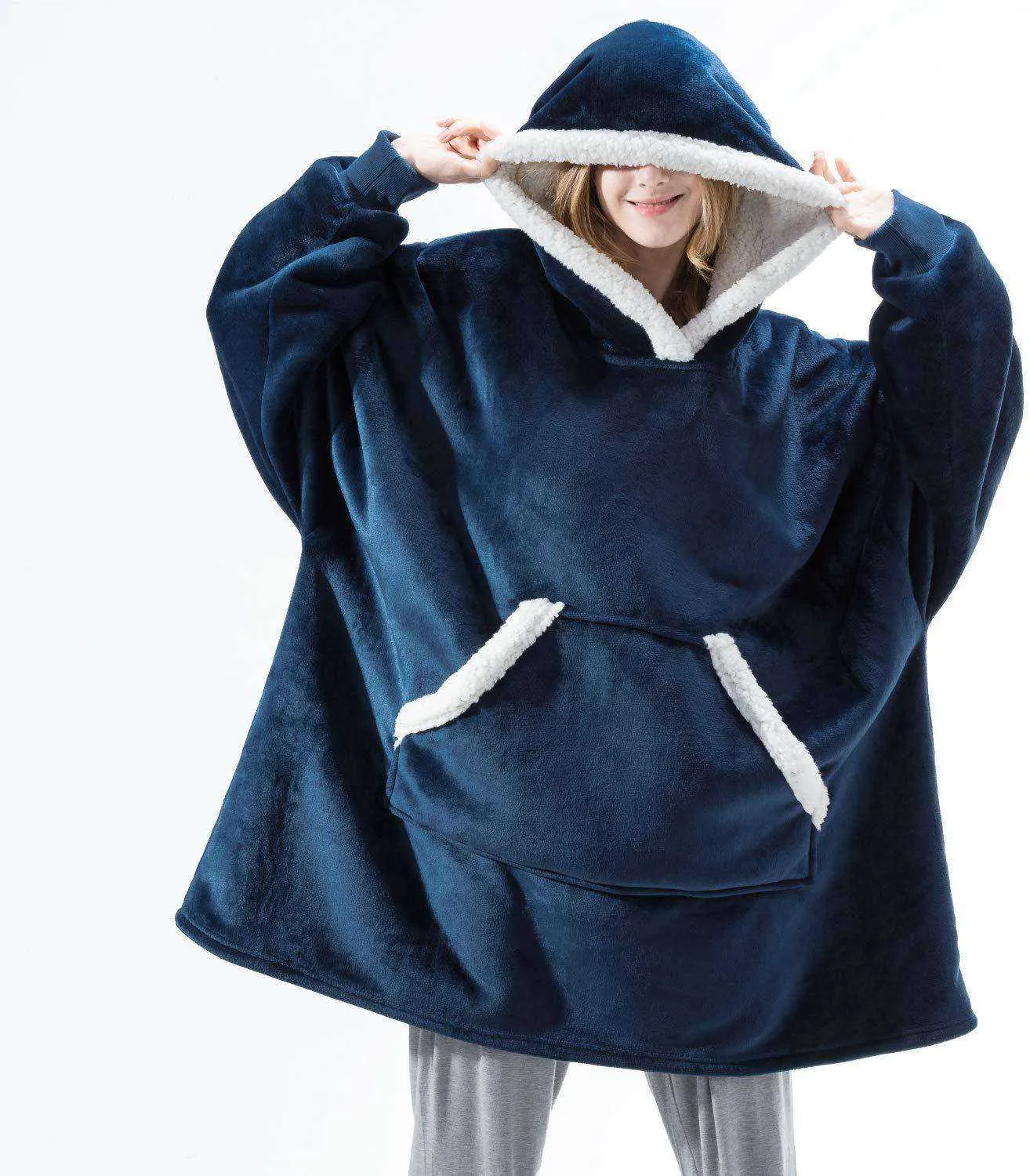 Oversized Blanket Hoodie with Sleeves