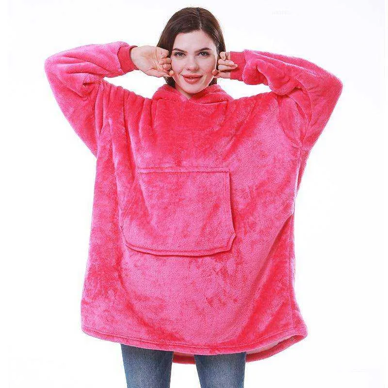 Oversized Blanket Hoodie with Sleeves