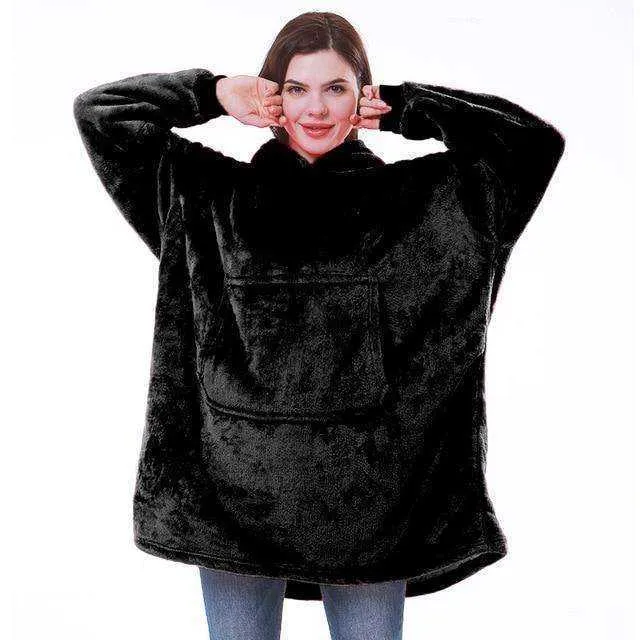 Oversized Blanket Hoodie with Sleeves