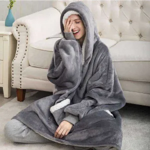 Oversized Blanket Hoodie with Sleeves