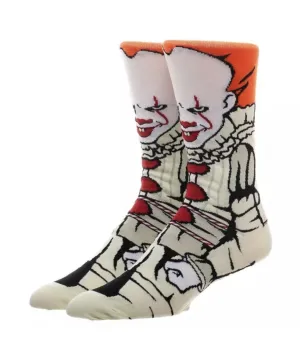 Pennywise It Horror Socks, Fun Novelty Unisex 360 Degree Artwork Character Designed Crew Socks