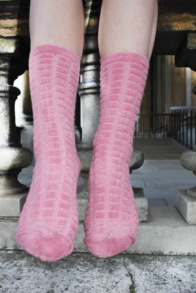 Peony Pink Cotton Rich Socks