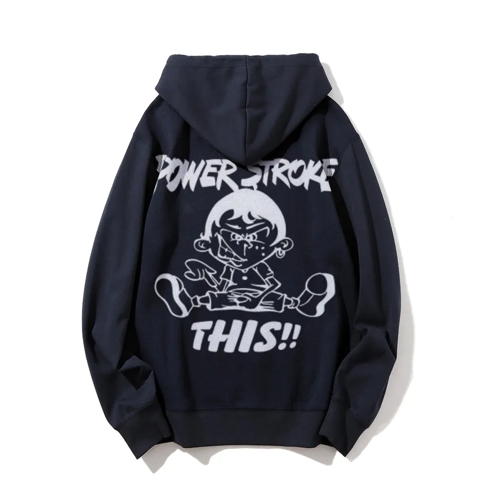 Powerstroke This Funny Letter Graphic Pullover With Kangaroo Pocket Hoodies