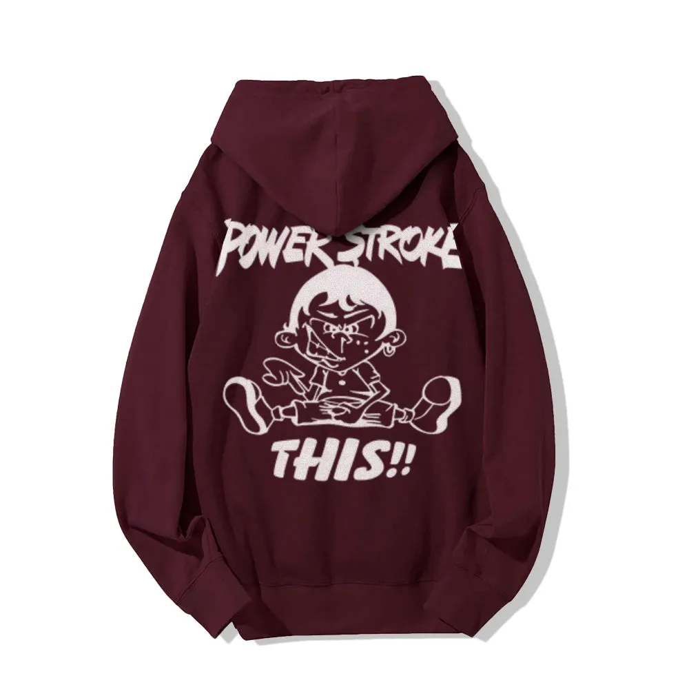 Powerstroke This Funny Letter Graphic Pullover With Kangaroo Pocket Hoodies