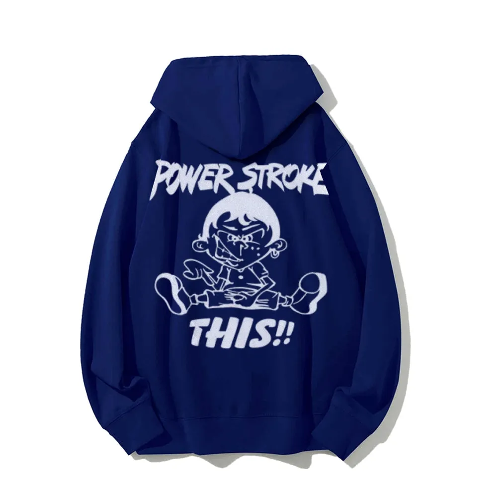 Powerstroke This Funny Letter Graphic Pullover With Kangaroo Pocket Hoodies