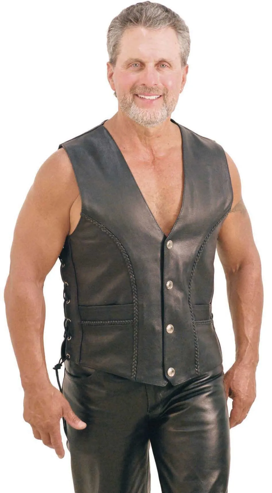 Premium Ultra Premium Leather Vest #VM319LB