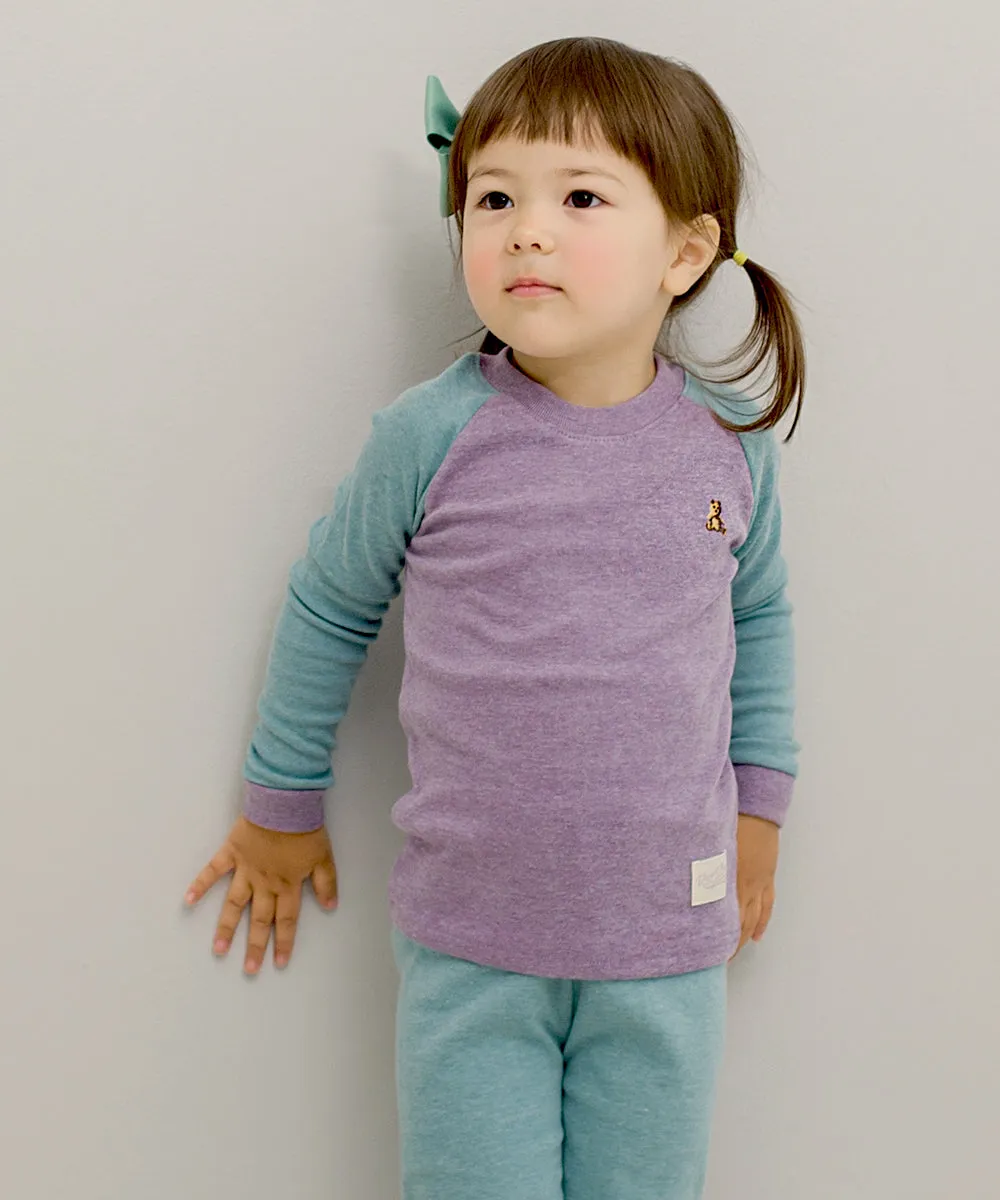 Raglan Purple Long Sleeve Pajamas