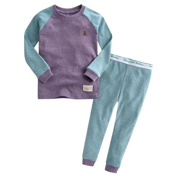 Raglan Purple Long Sleeve Pajamas