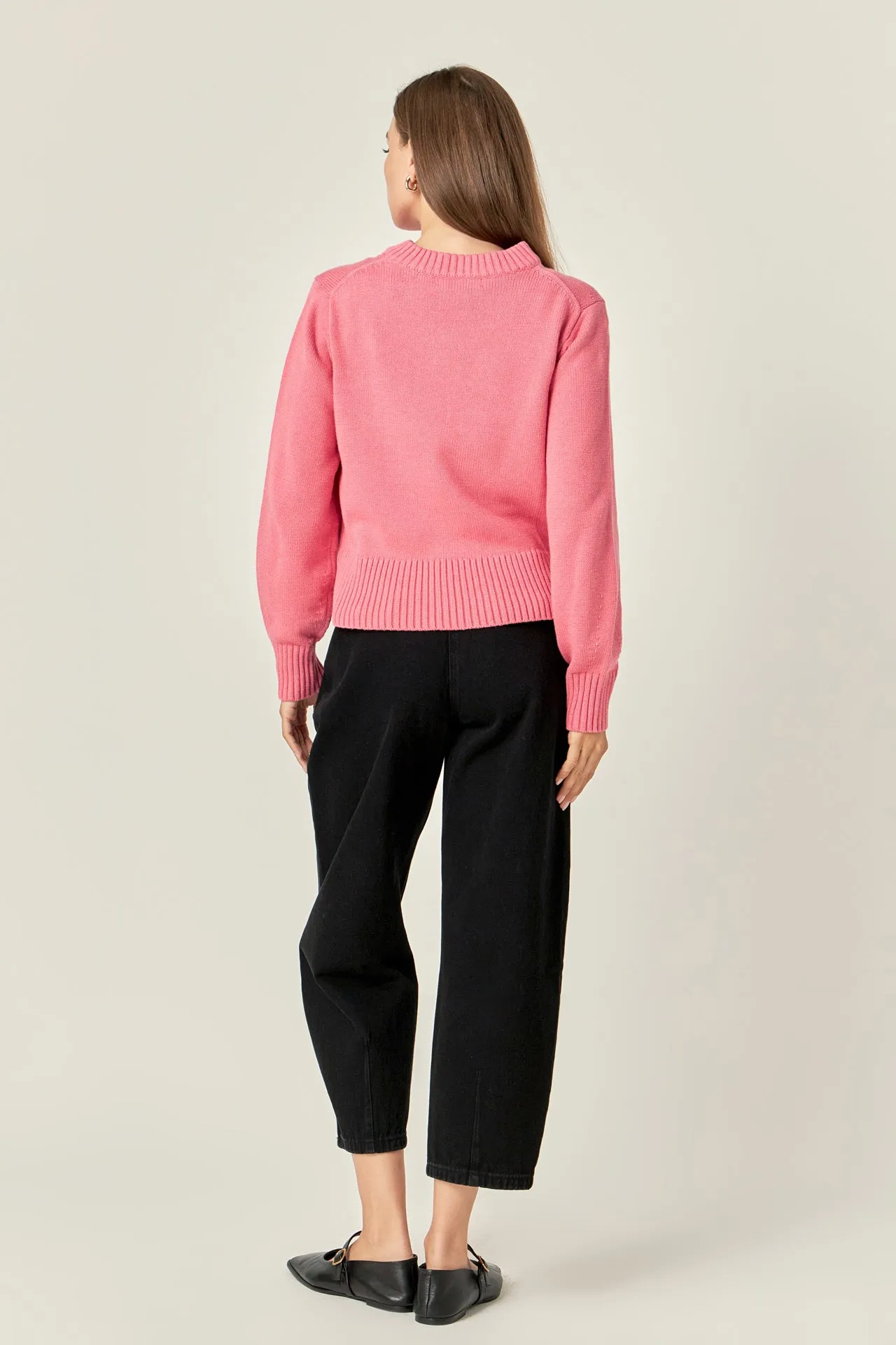 Relaxed Fit Pink Sweater