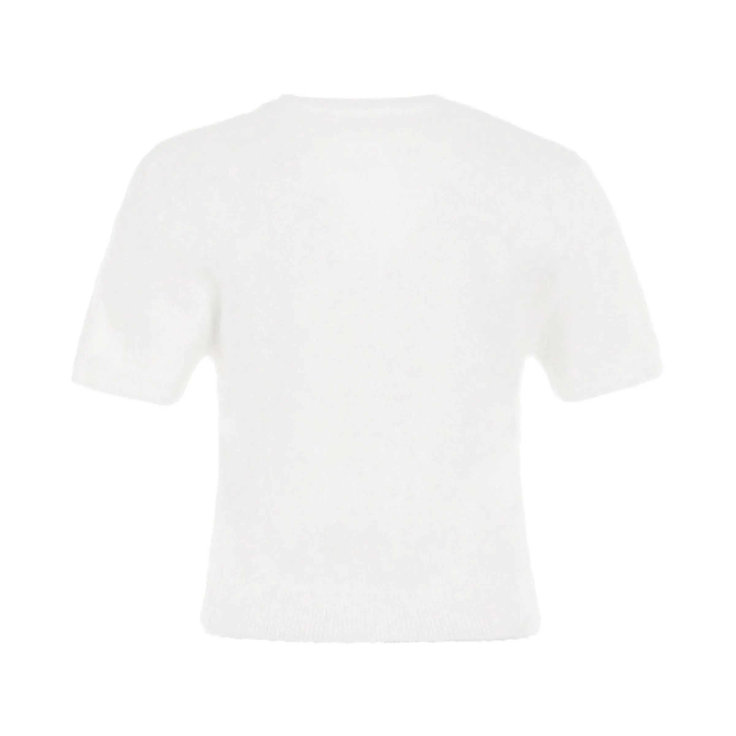 Short Sleeve Knit Top in White