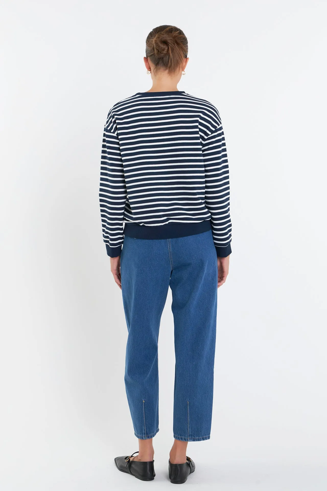 Stripe Drop Shoulder Sweatshirt