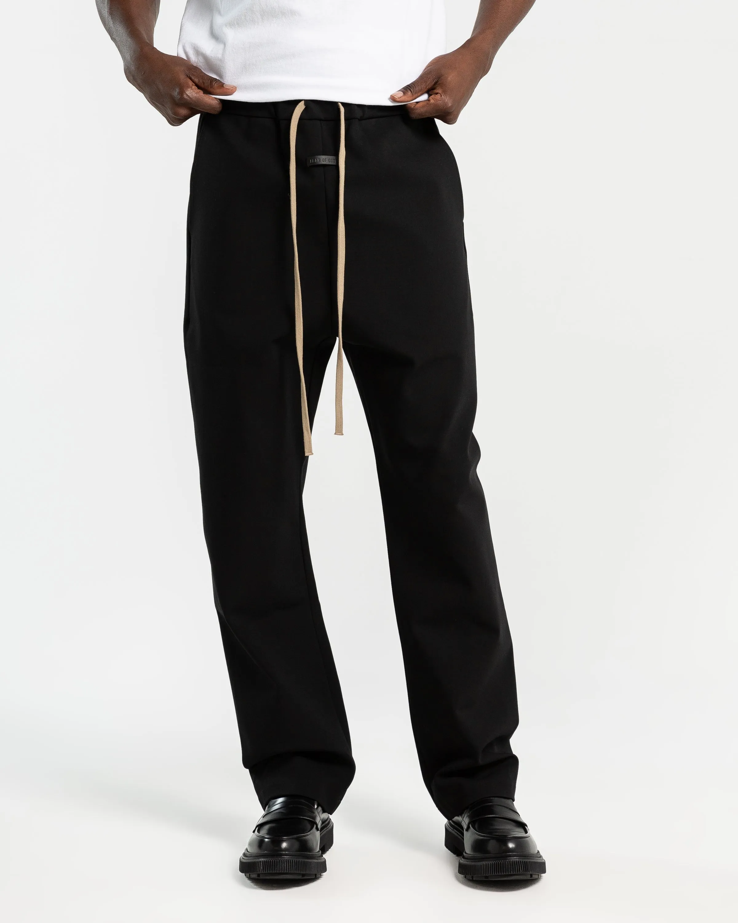 Viscose Tricot Relaxed Pant in Black