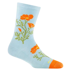 Women's Darn Tough Blossom Crew Lightweight Lifestyle Sock Color: Glacier