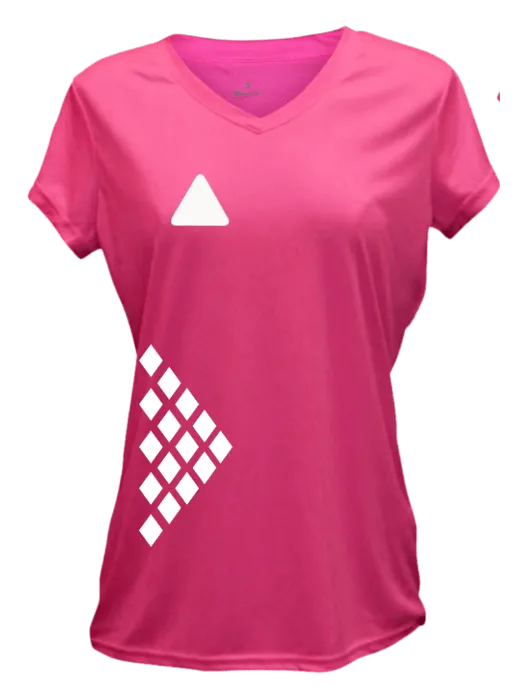 Women's Reflective Short Sleeve Shirt - Diamond Pattern