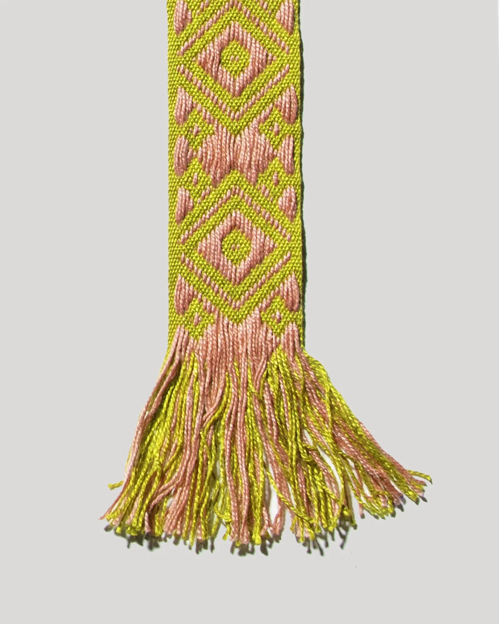 Woven Belt - Lime Yellow & Pink